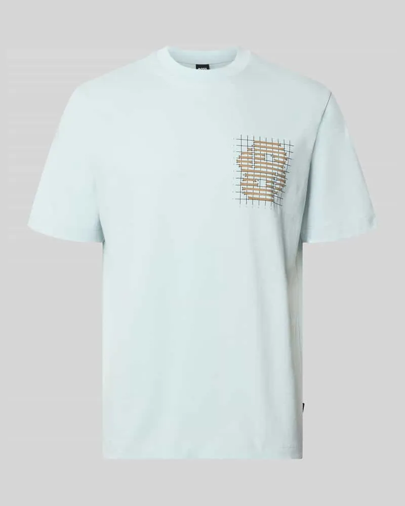 HUGO BOSS Regular Fit T-Shirt aus reiner Baumwolle Modell 'C-Tigerman 49 Hellblau