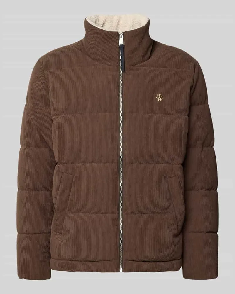 McNeal Jacke aus Cord mit Label-Stitching Mittelbraun