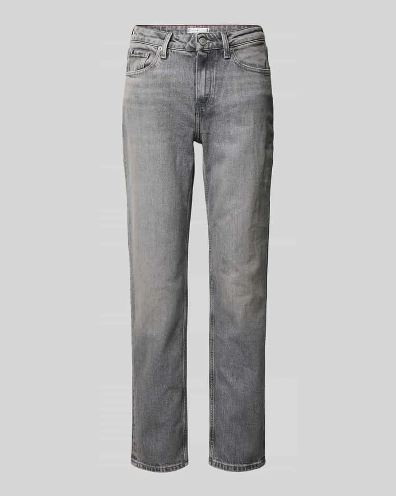 Tommy Hilfiger Straight Fit Jeans im 5-Pocket-Design Mittelgrau