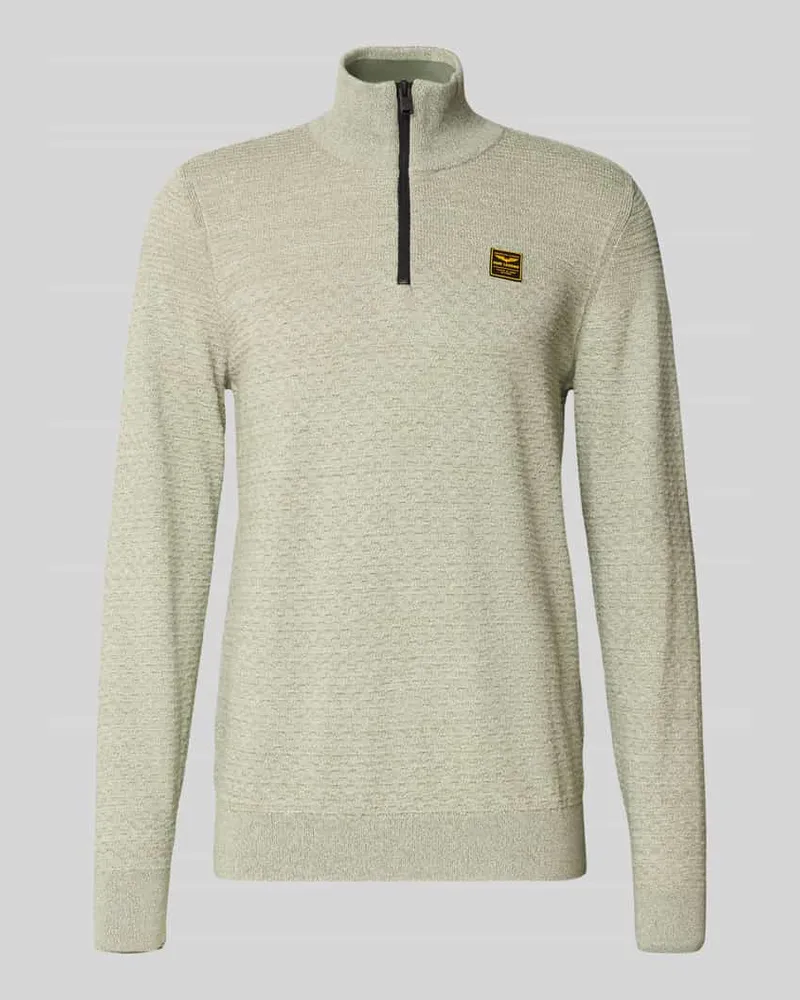 PME Legend Strickpullover mit Stehkragen Mint