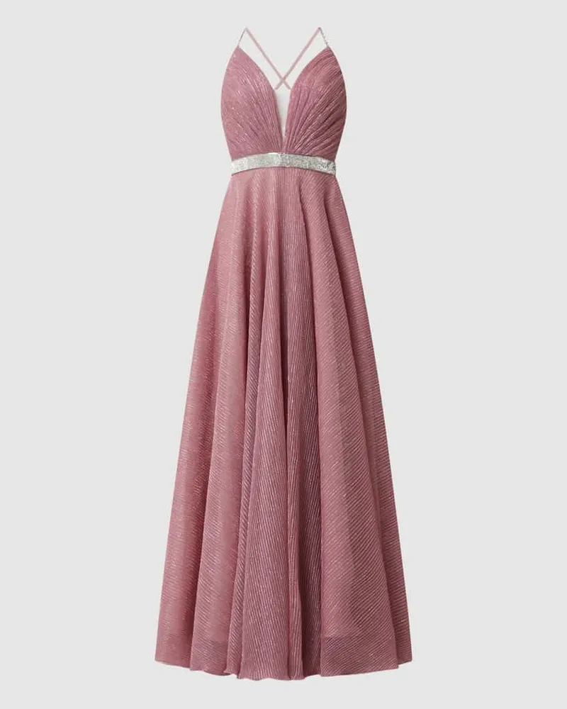 LUXUAR Abendkleid mit Plisseefalten Altrosa
