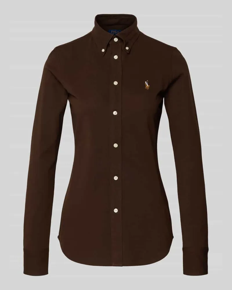 Ralph Lauren Hemdbluse mit Label-Stitching Mittelbraun