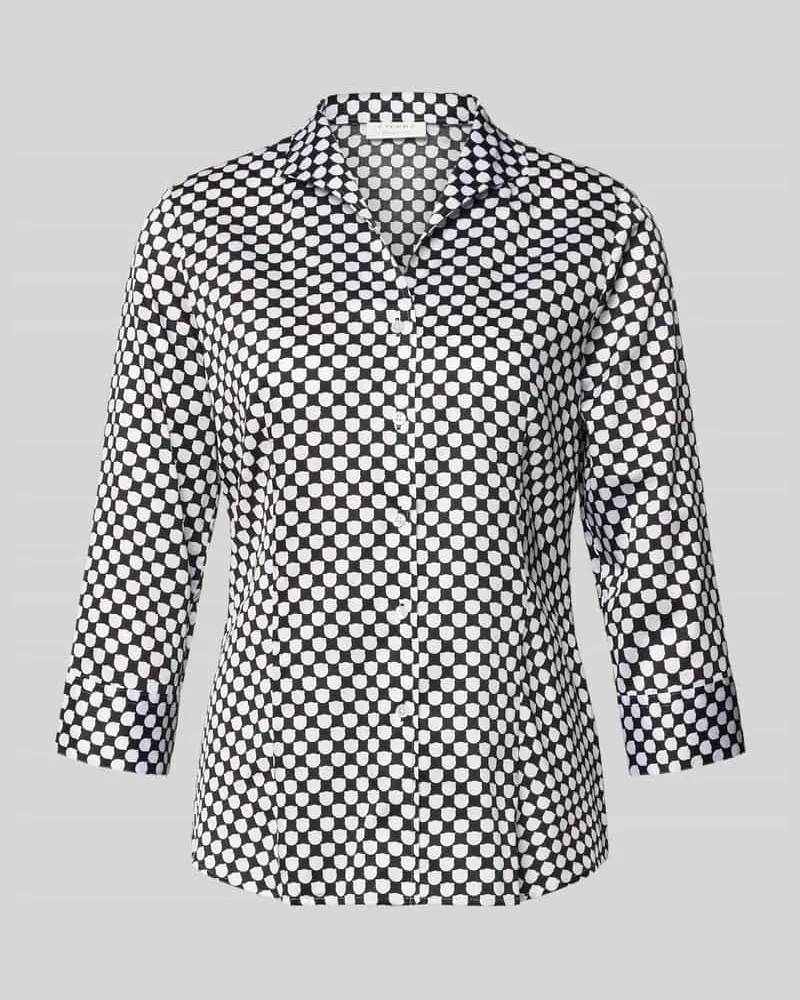 Eterna Bluse mit Hemdblusenkragen und Knopfleiste Black