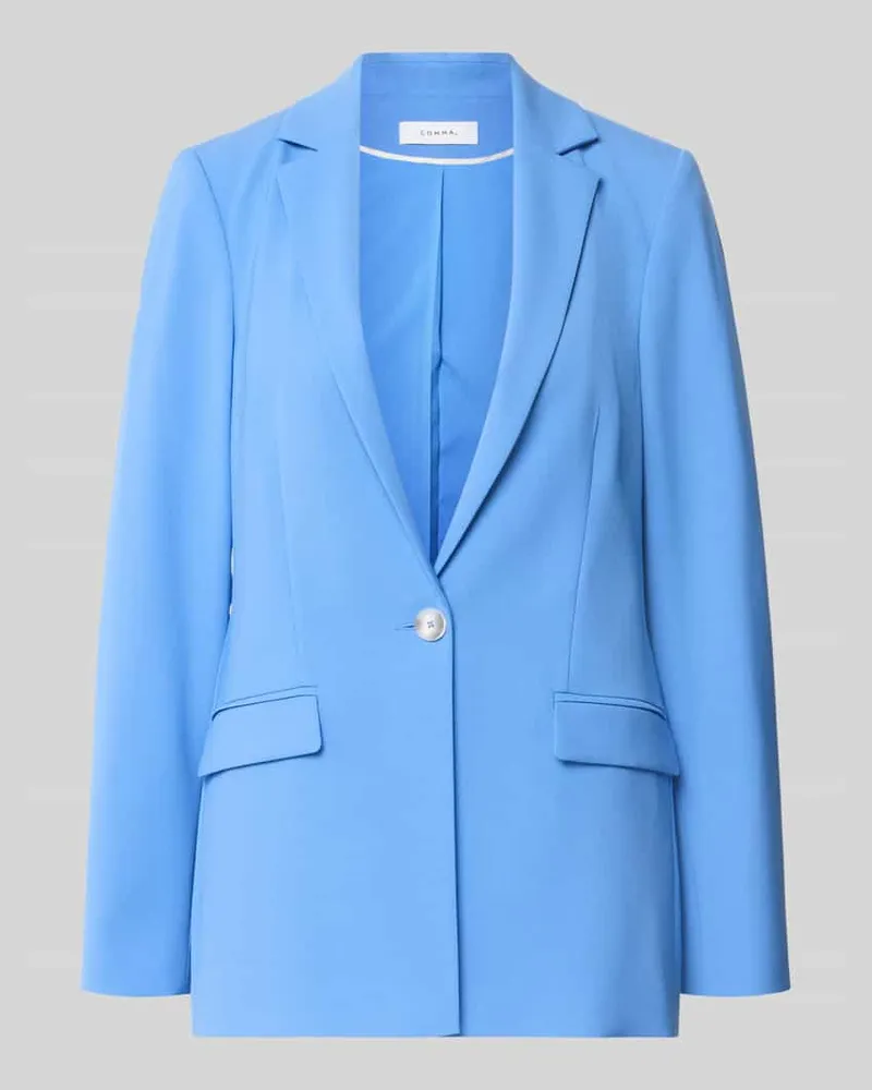 COMMA Regular Fit Blazer aus Viskose-Mix mit Pattentaschen Royal
