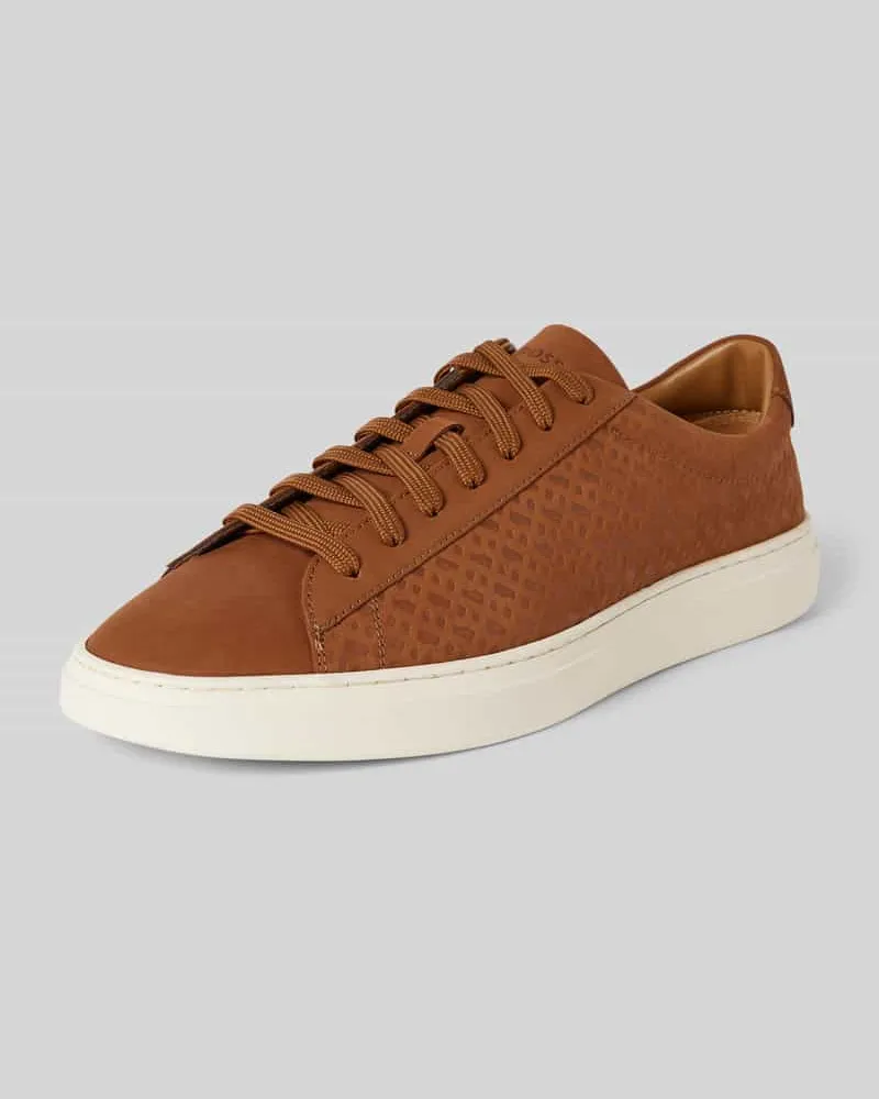 HUGO BOSS Sneaker mit Schnürverschluss Modell 'Kieran Cognac
