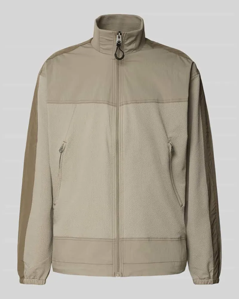 G-STAR RAW Trainingsjacke mit Stehkragen und Reißverschlusstaschen Beige