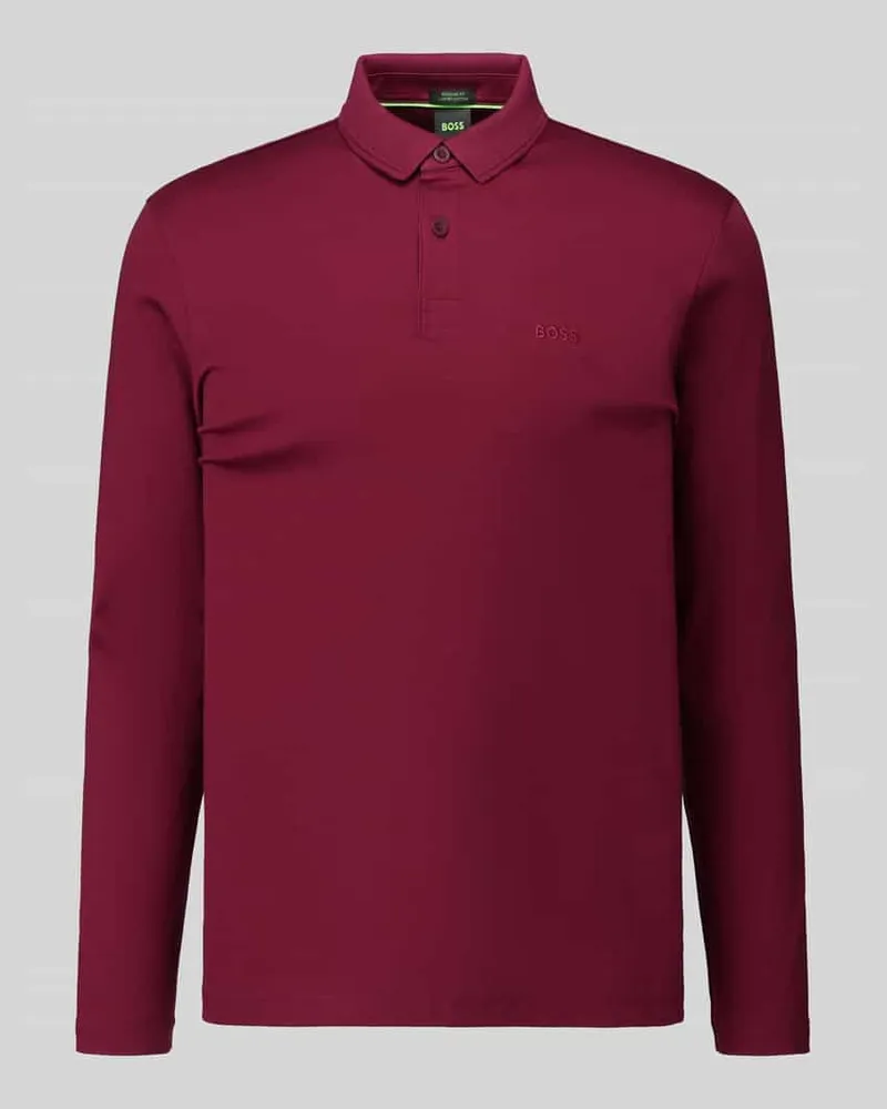 HUGO BOSS Poloshirt mit Logo-Patch Modell 'Pirol Bordeaux