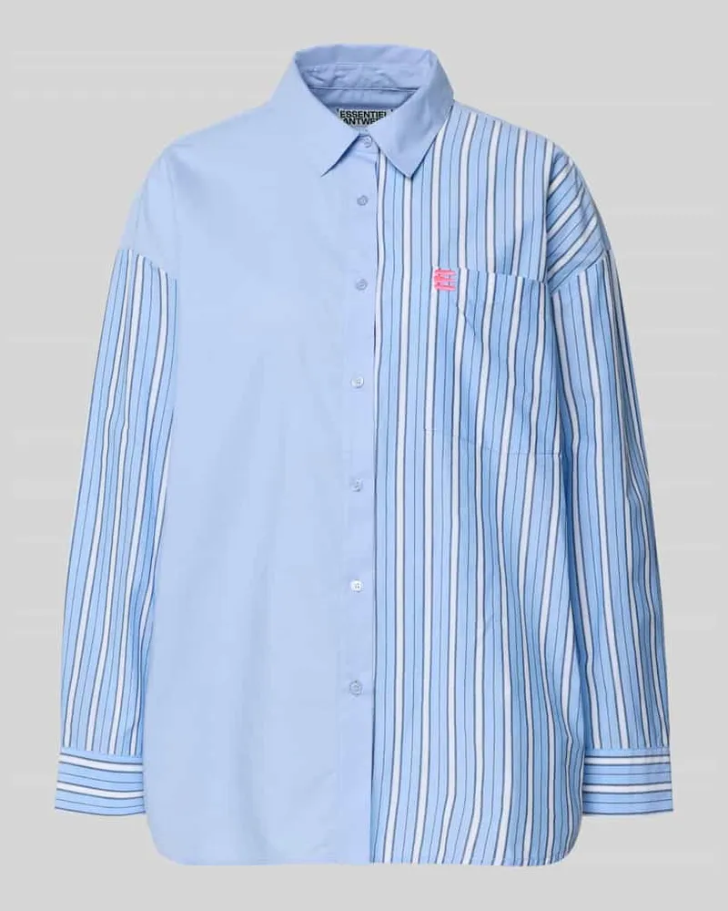 Essentiel Relaxed Fit Hemdbluse aus reiner Baumwolle Modell 'JOLIVIA Hellblau