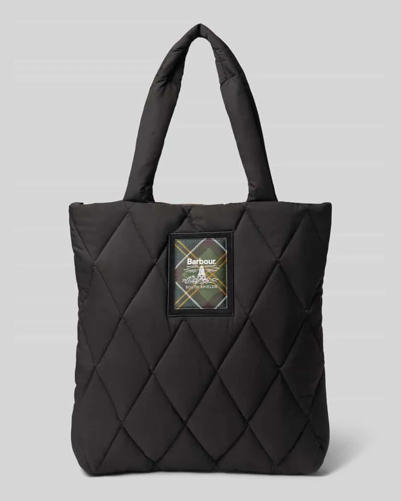 Barbour Henkeltasche mit Label-Patch Black
