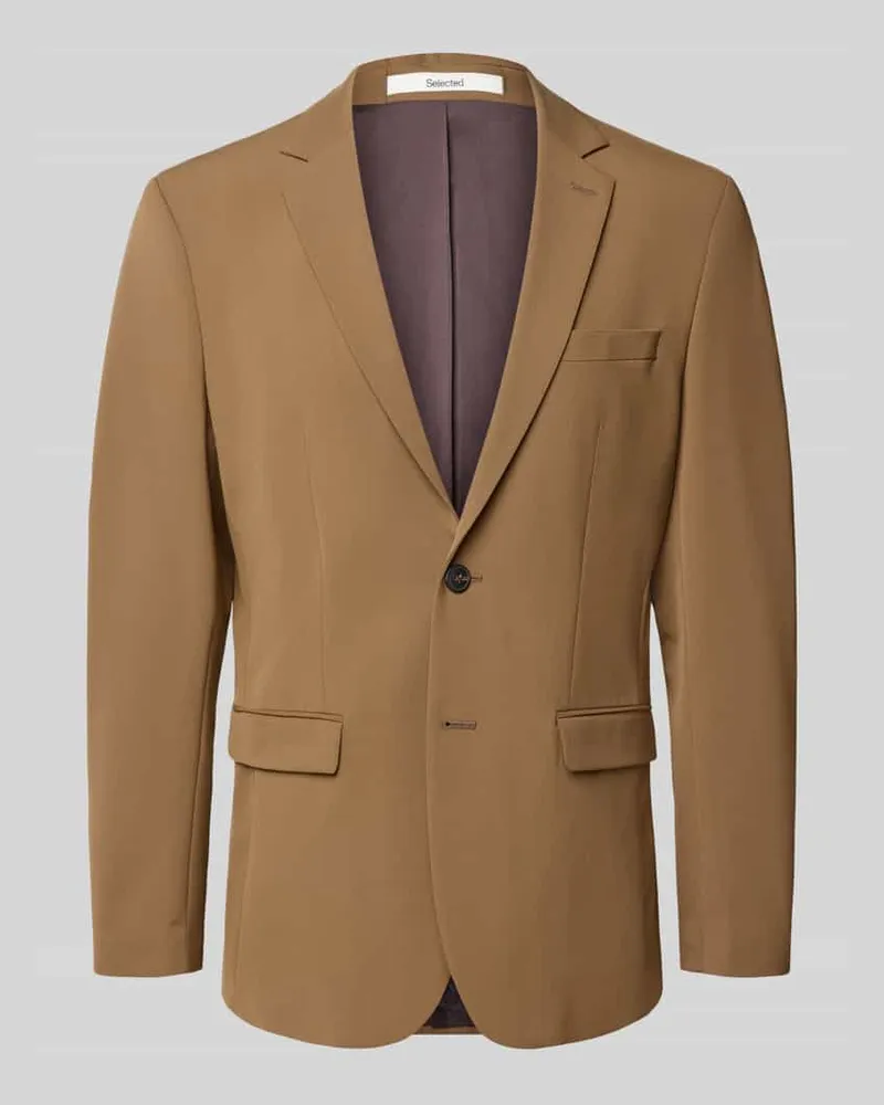 Selected Homme Slim Fit Anzugsakko mit Viskose-Anteil Modell 'LIAM Cognac