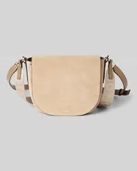 HUGO BOSS Umhängetasche aus Leder mit Label-Detail Modell 'Alyce Beige