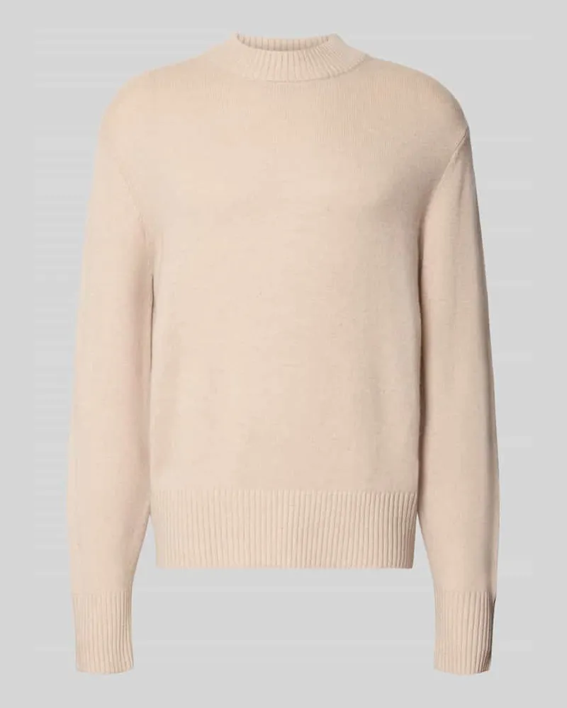 Selected Pullover aus Kaschmir mit Rippabschlüssen Offwhite