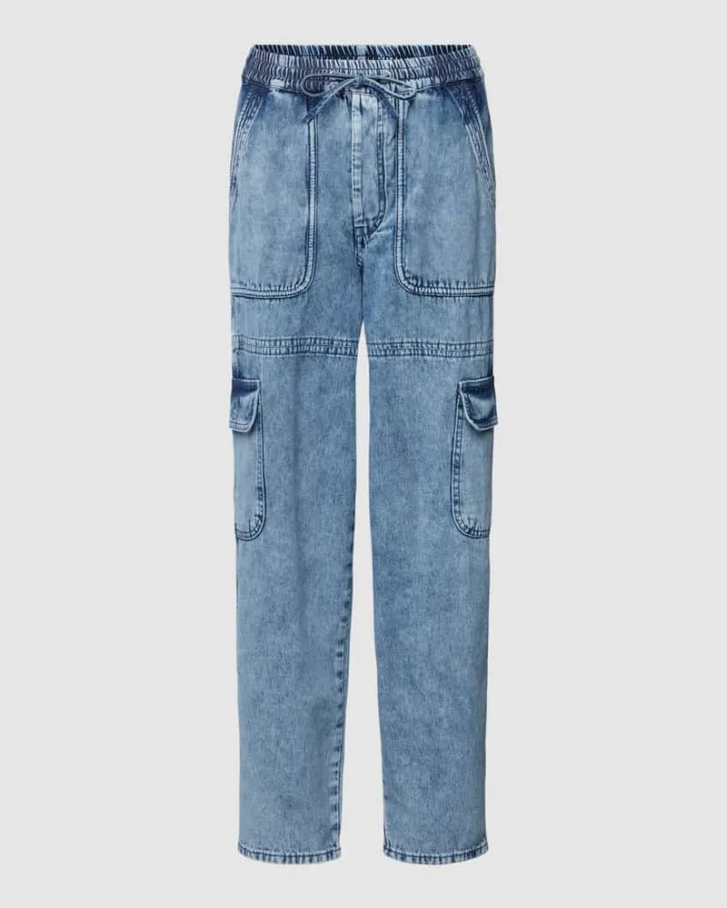 Rich&Royal Straight Leg Jeans mit Cargotaschen Hellblau