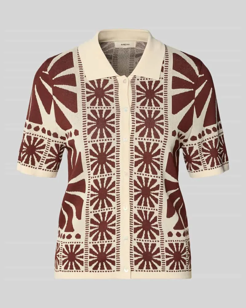 Suncoo Strickshirt mit Umlegekragen Modell 'GABERA Schoko