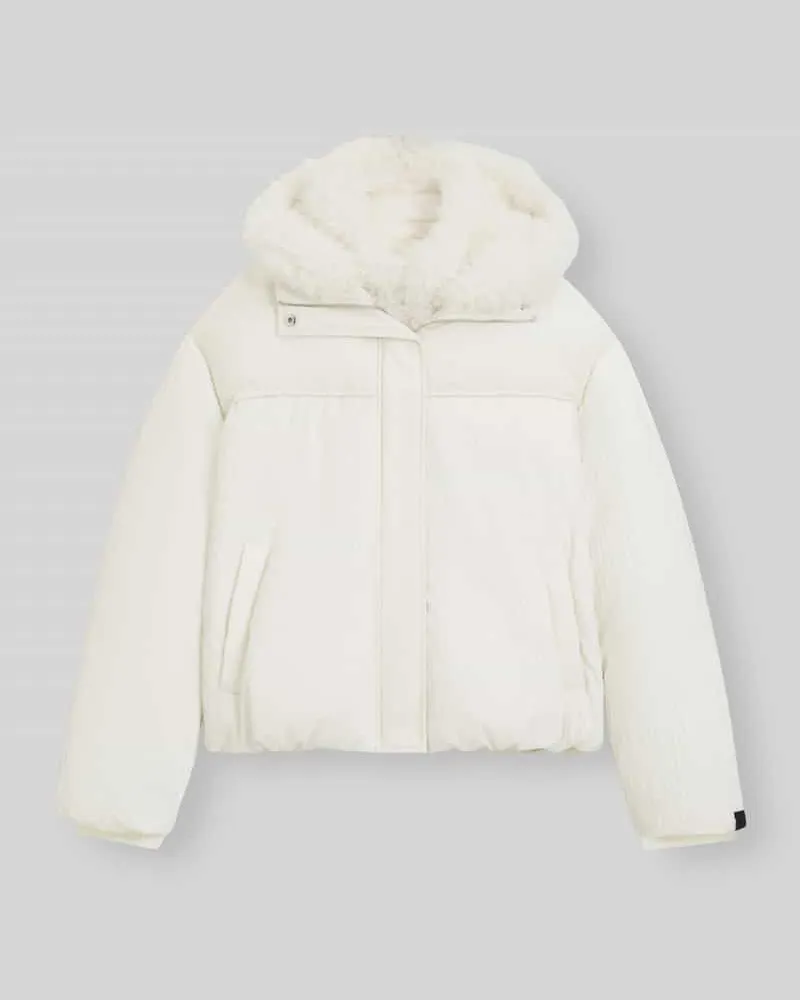 HUGO BOSS Regular Fit Steppjacke mit Jacquard-Einsätzen Modell 'PEXIA Offwhite
