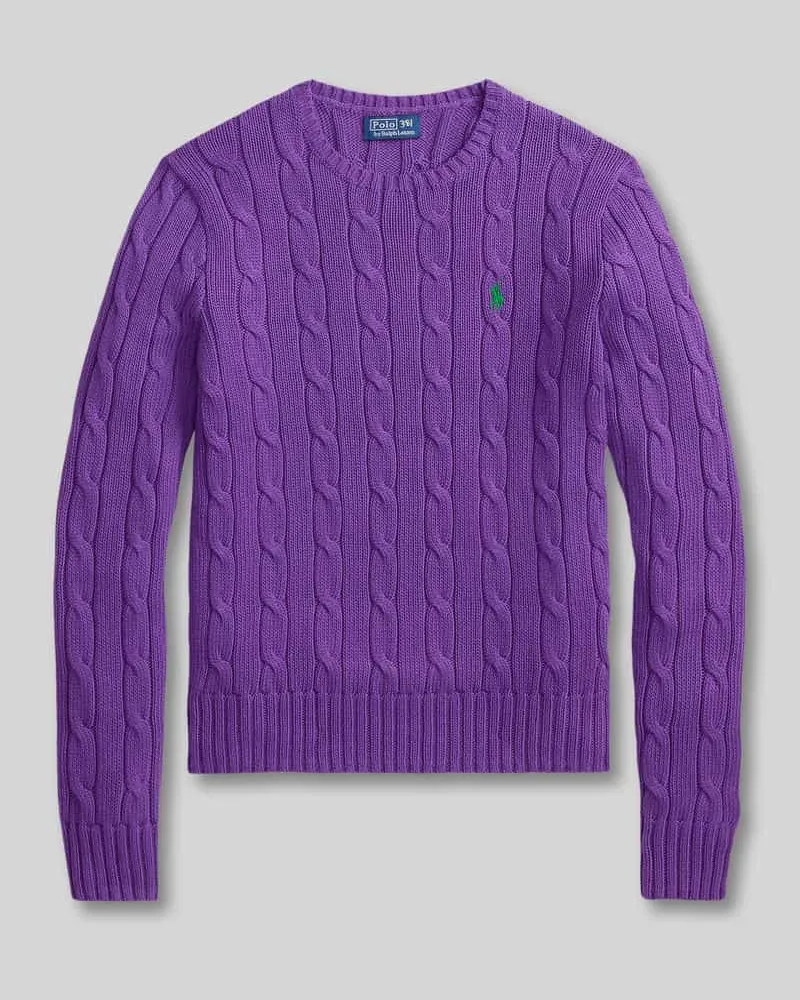 Ralph Lauren Strickpullover mit Zopfmuster Modell 'JULIANNA Lila