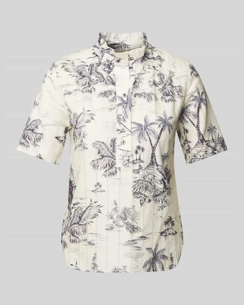 Zadig & Voltaire Slim Fit Bluse mit Stehkragen Modell 'TOPHER Beige