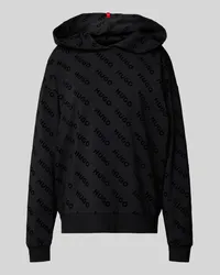 HUGO BOSS Hoodie mit Logo-Muster Black