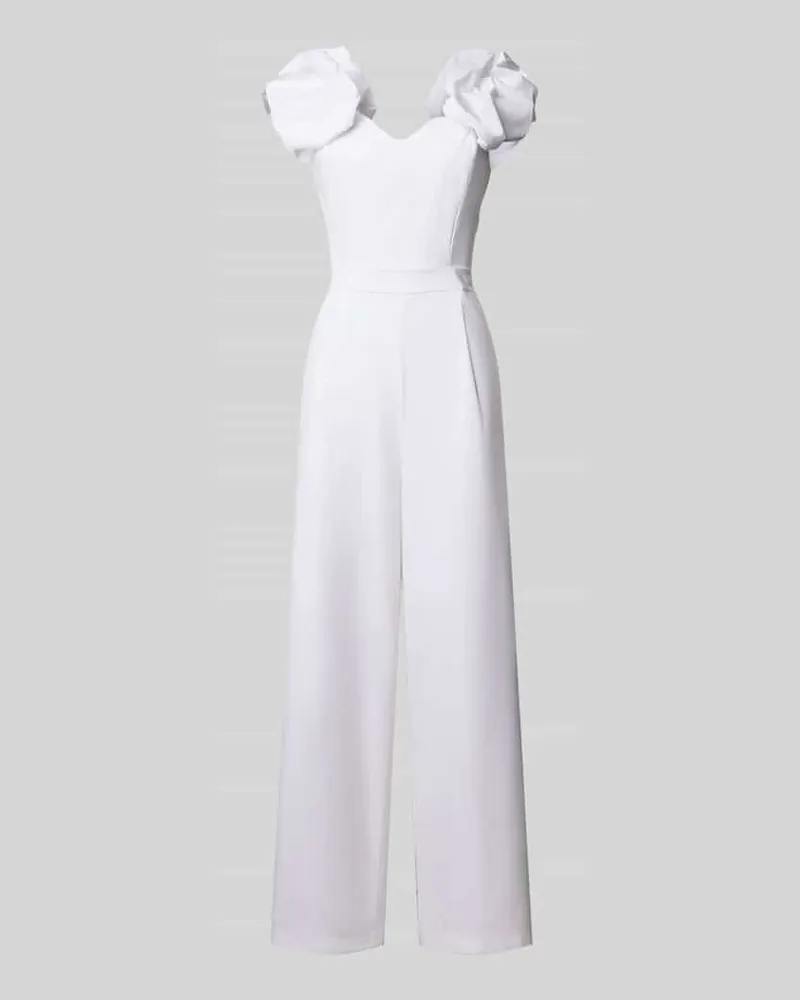 Rinascimento Cocktail-Jumpsuit mit rückseitigem Reißverschluss Weiss