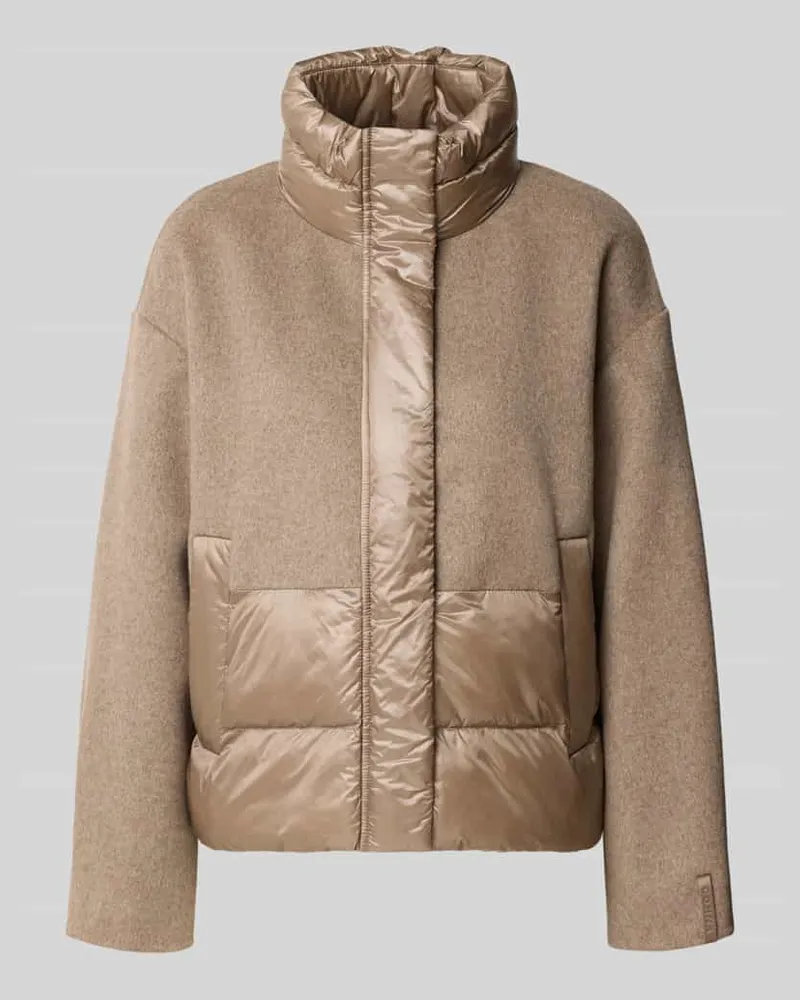 COMMA Jacke aus Woll-Mix mit Eingrifftaschen Taupe