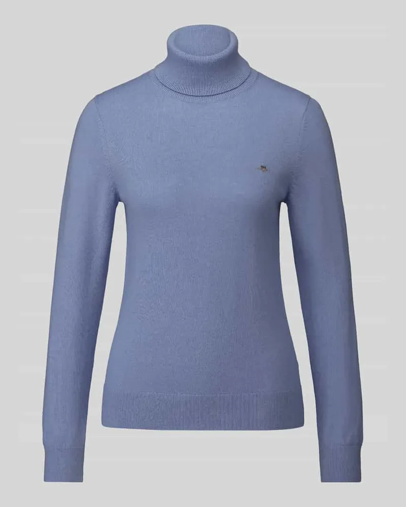 Gant Regular Fit Rollkragenpullover aus Woll-Mix Hellblau