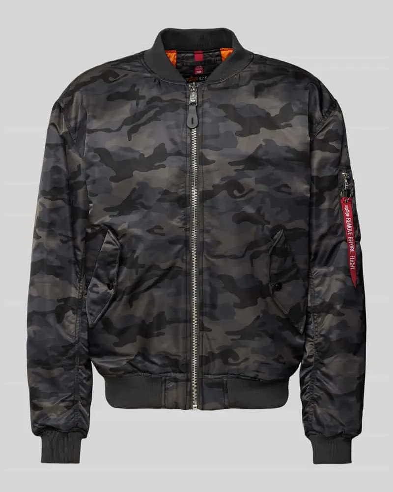 Alpha Industries Bomberjacke mit Camouflage-Muster Dunkelgruen