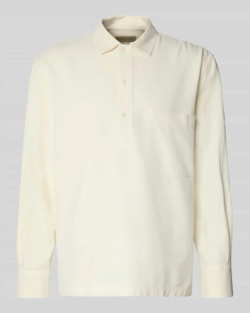 Officine Generale Regular Fit Poloshirt mit Brusttasche Offwhite