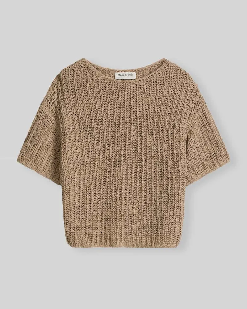 Marc O'Polo Relaxed Fit Pullover aus Baumwoll-Mix Sand