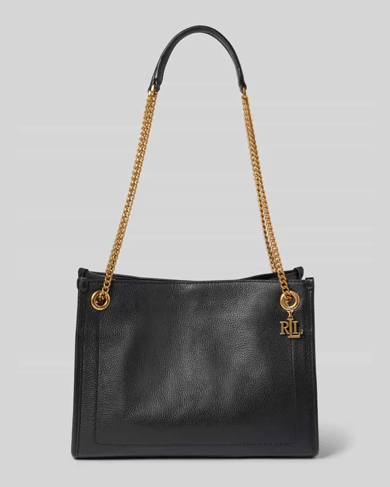 Ralph Lauren Handtasche mit Label-Applikation und Schulterriemen Black