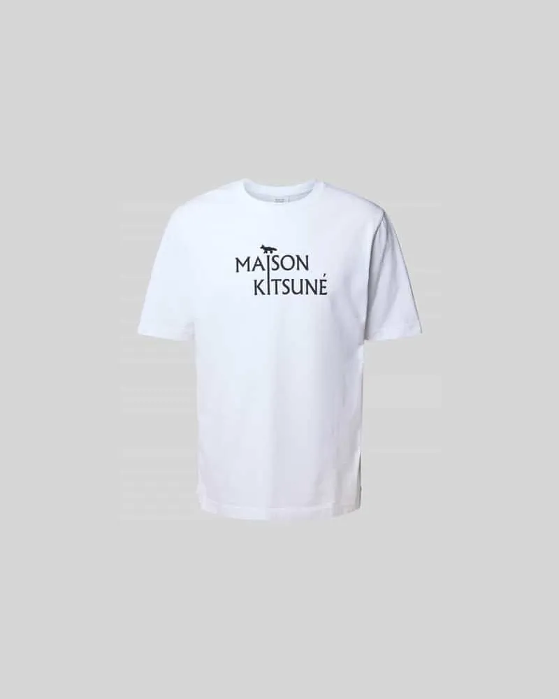Kitsuné Regular Fit T-Shirt aus reiner Baumwolle Weiss