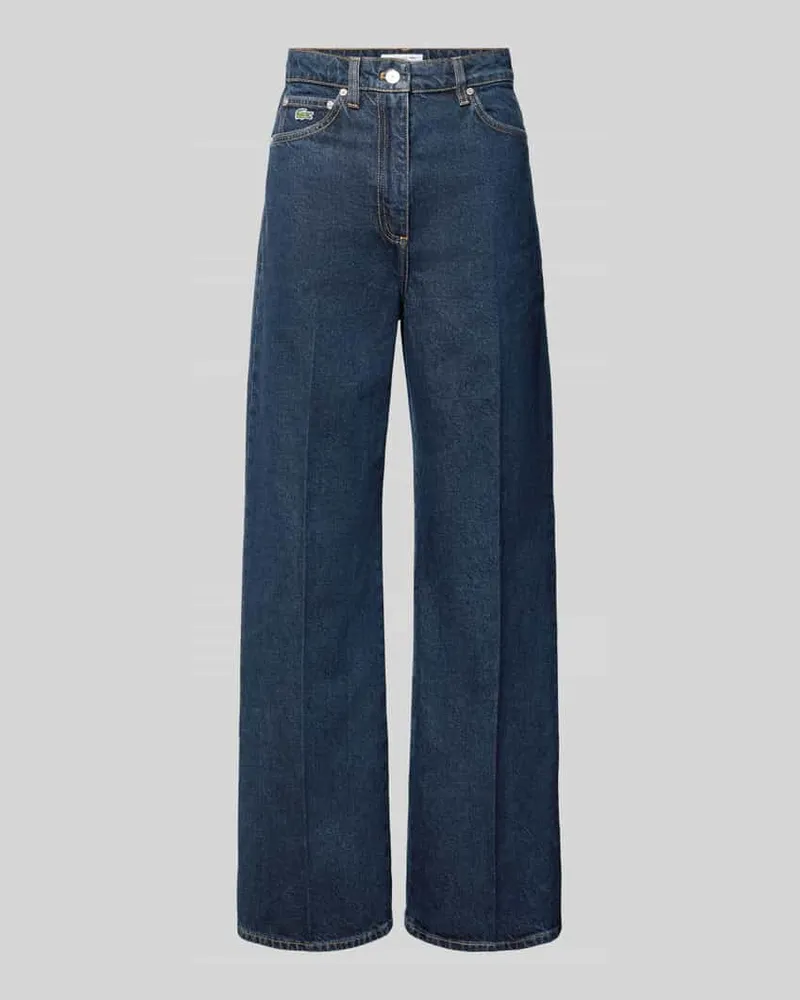 Lacoste Wide Fit Jeans mit Logo-Detail Dunkelblau