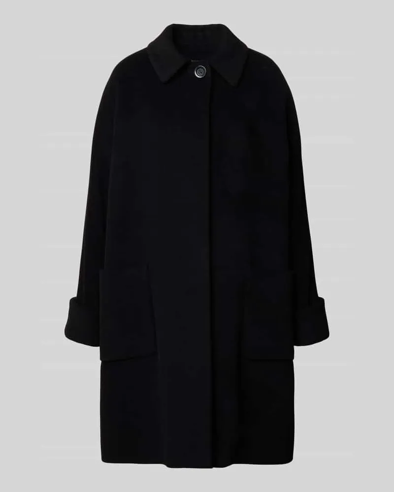 Cinzia Rocca Wollmantel aus Woll-Kaschmir-Mix Black
