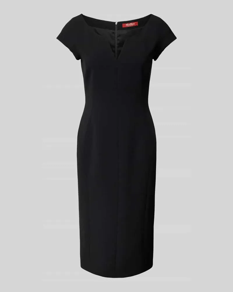 Max Mara Knielanges Kleid mit V-Ausschnitt Modell 'VISBY Black