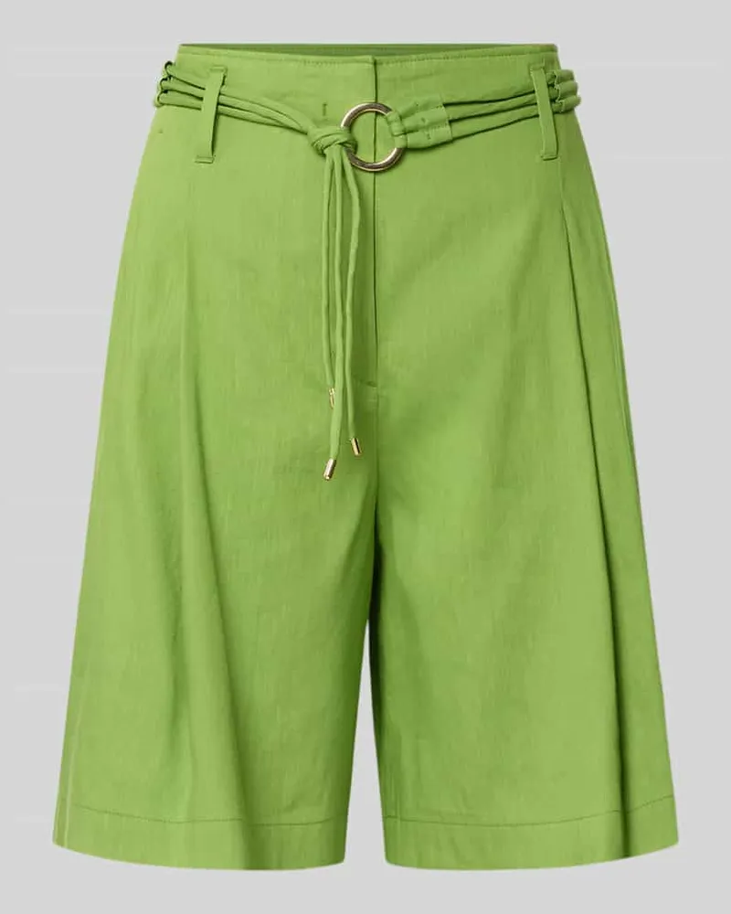 Marc Cain Wide Fit Shorts aus Leinen-Mix mit Viskose-Anteil Grass