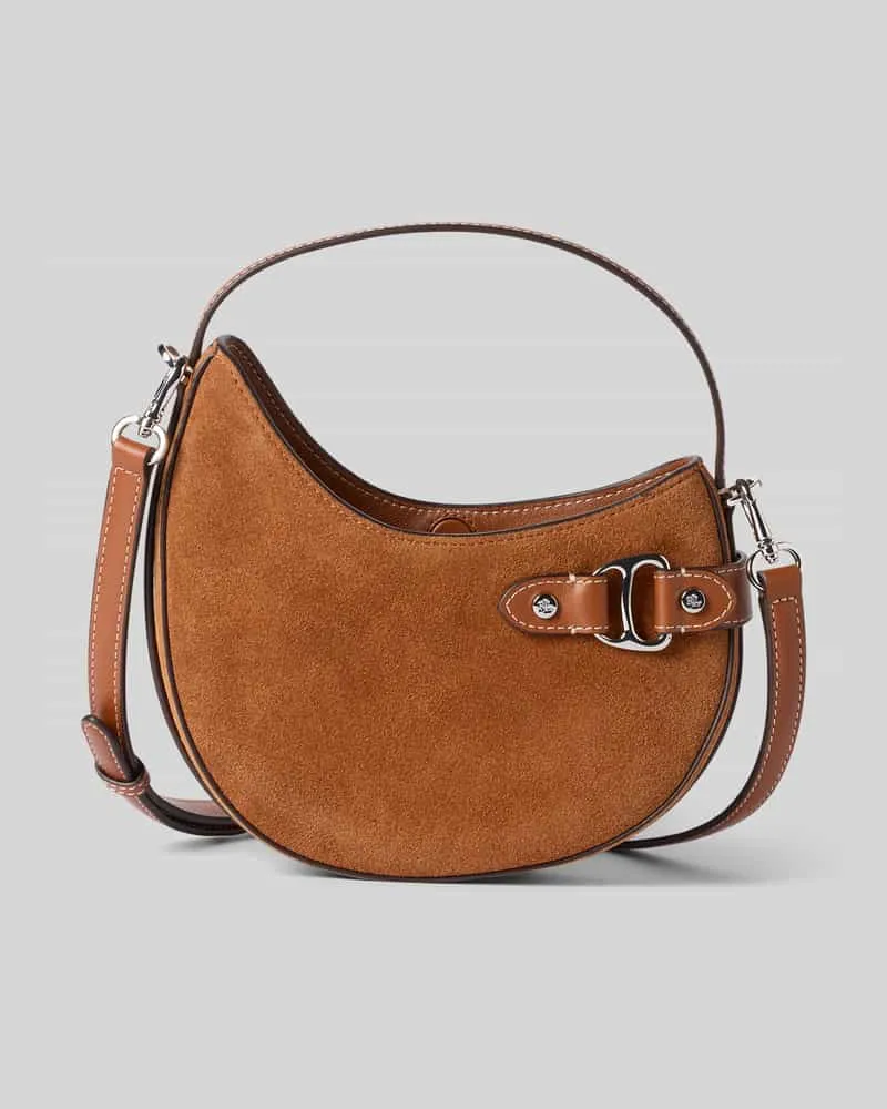 Ralph Lauren Handtasche aus Rindsleder mit Tragehenkel und Schulterriemen Cognac