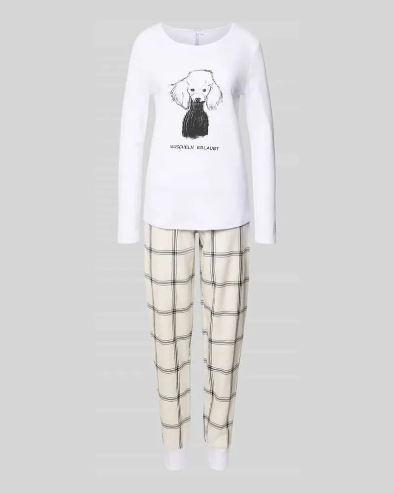 Louis & Louisa Pyjama mit Motiv-Print Weiss