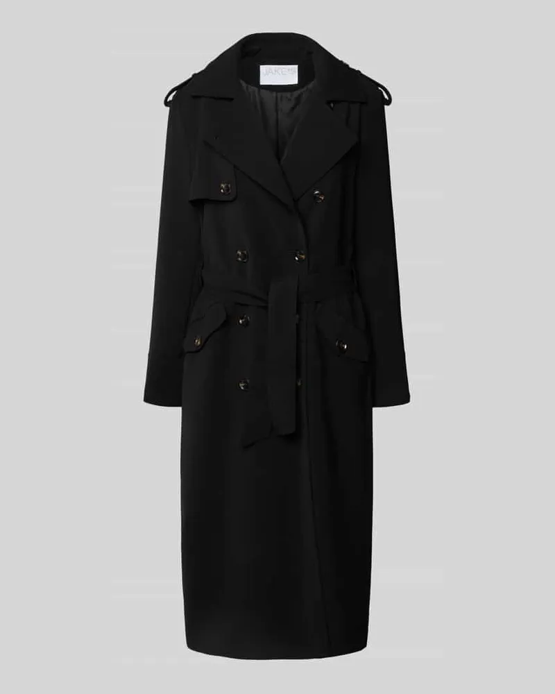 JAKE*S Trenchcoat mit Bindegürtel Black