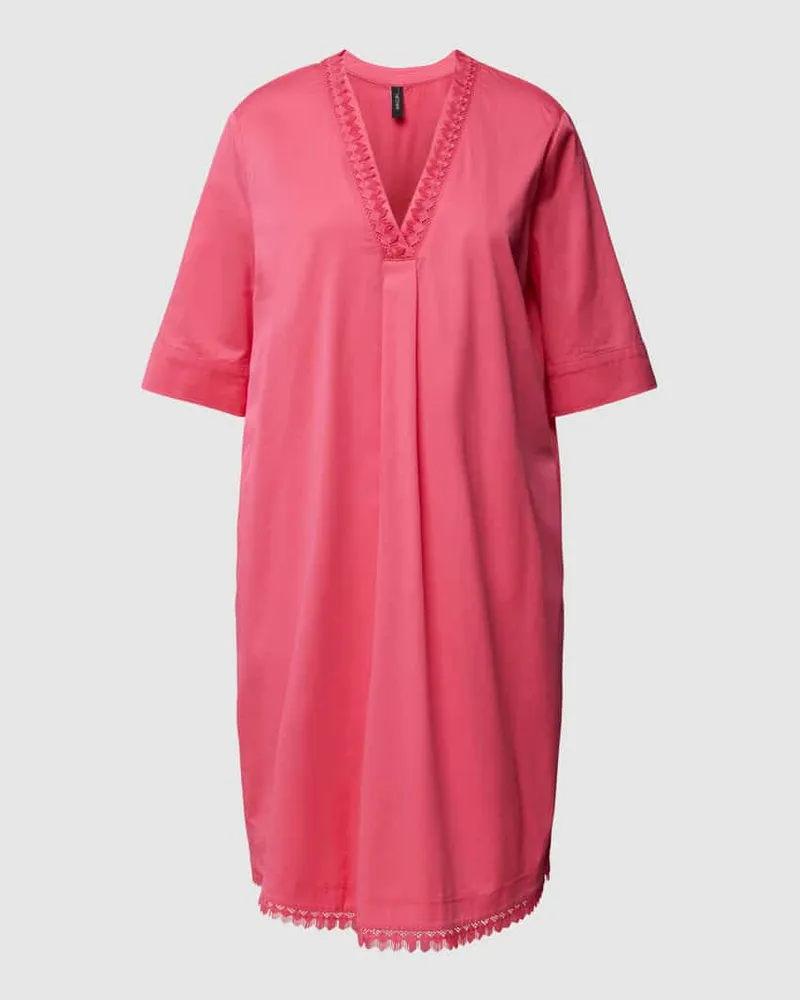 Marc Cain Knielanges Kleid mit V-Ausschnitt Pink