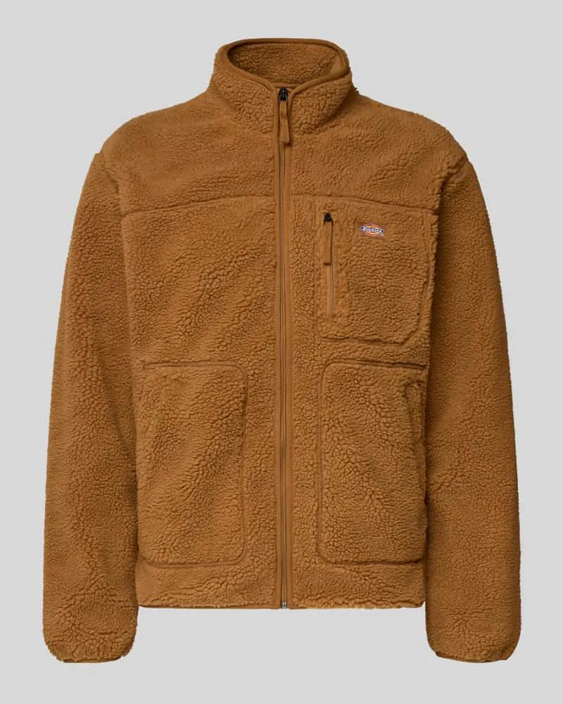 Dickies Sweatjacke aus Teddyfell Cognac