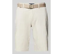 Slim Fit Chino-Shorts mit Strukturmuster