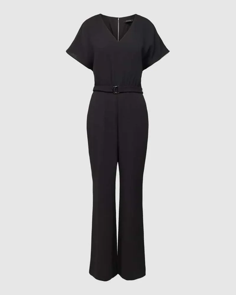 COMMA Jumpsuit mit Flügelärmel und V-Ausschnitt Black