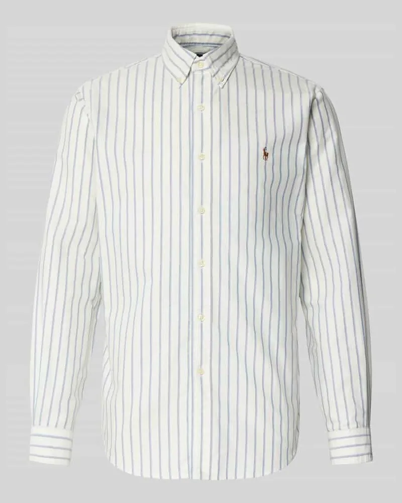 Ralph Lauren Custom Fit Freizeithemd mit Button-Down-Kragen Hellblau