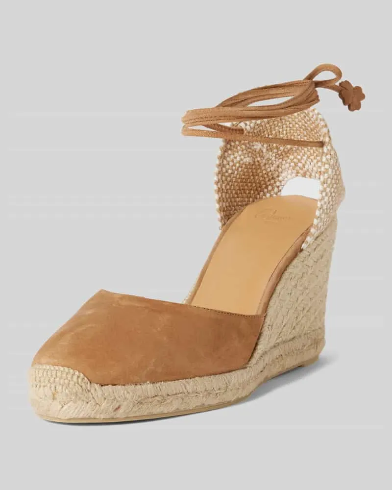 Castañer Wedges aus Leder-Mix Modell 'CARINA Camel