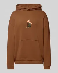 HUGO BOSS Oversized Hoodie mit Kapuze Modell 'Diblossomy Mittelbraun