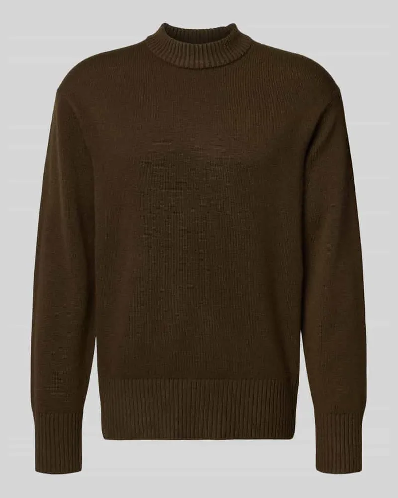 Selected Homme Relaxed Fit Strickpullover aus Woll-Kaschmir-Mix Modell 'Calle Dunkelbraun