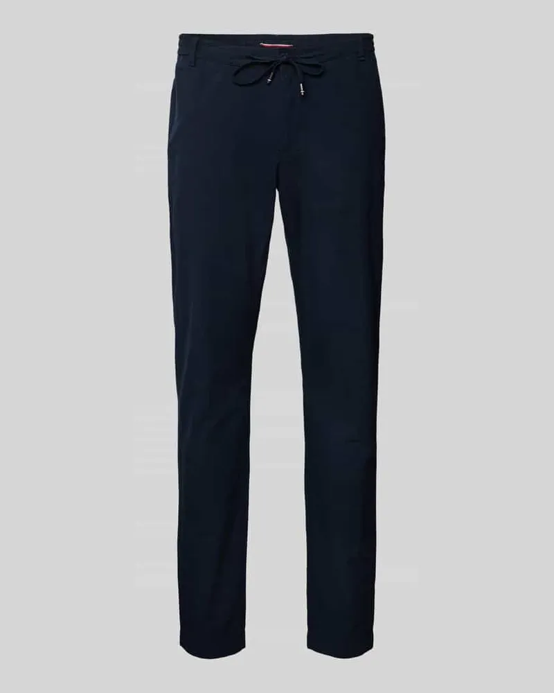 Tommy Hilfiger Relaxed Fit Stoffhose aus reiner Baumwolle Modell 'HARLEM Marine