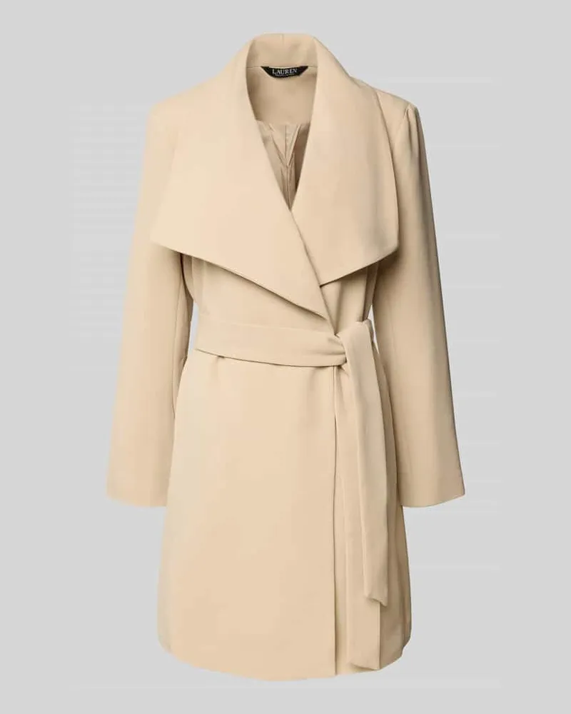 Ralph Lauren Mantel mit breitem Kragen und Bindegürtel Sand