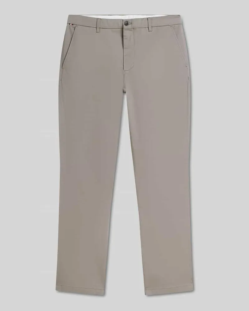 Tommy Hilfiger Straight Fit Chino aus Baumwoll-Mix Modell 'DENTON Hellgrau