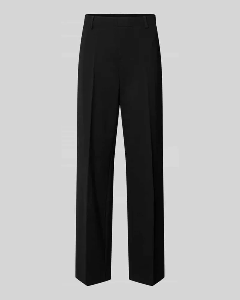 SteHmann Wide Leg Hose mit Gürtelschlaufen Modell 'Fenja Black
