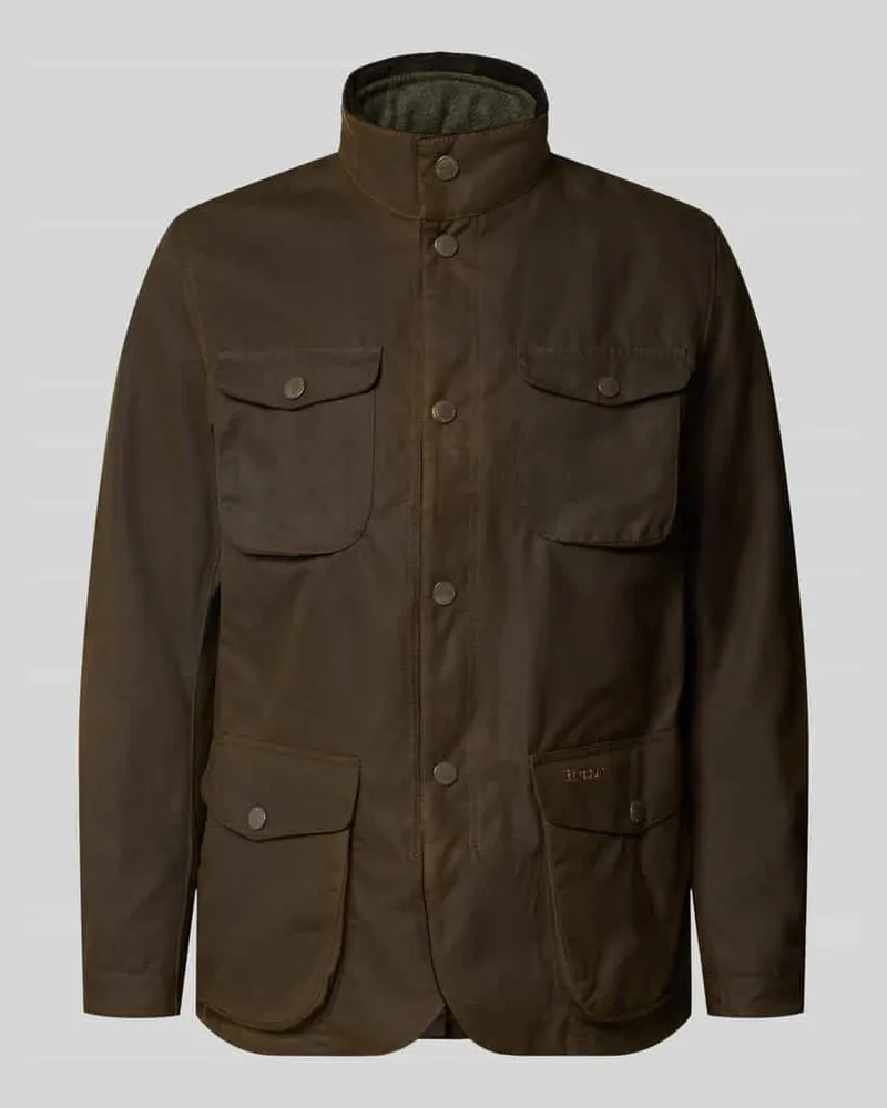 Barbour Funktionsjacke mit gewachstem Twill Oliv